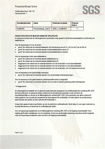 Certificaat GR-118-1 Productcertificaat Grond VGR 2-3